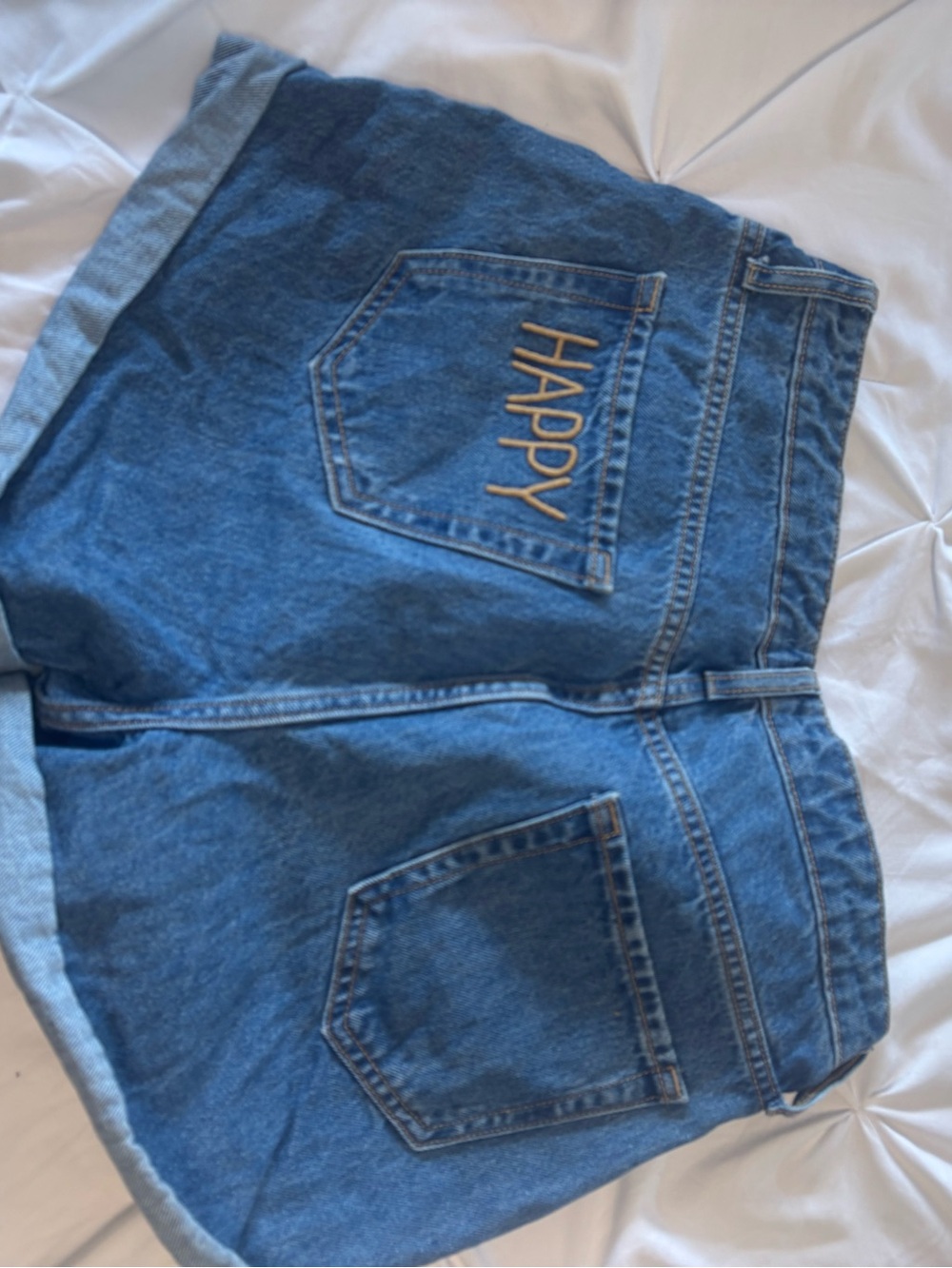wild fable Blue Denim Jean Shorts with 'HAPPY' Back Pocket